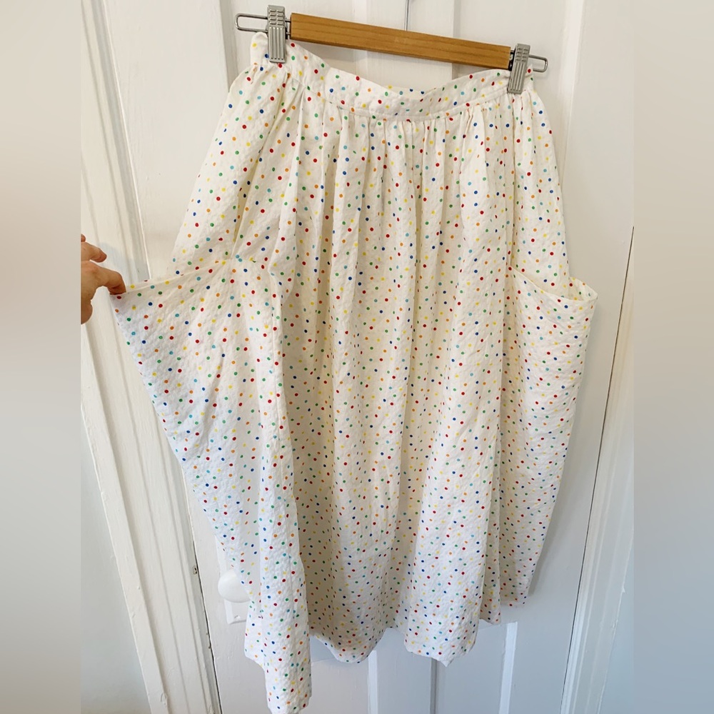 Vintage Colourful Polka Dot Midi Skirt